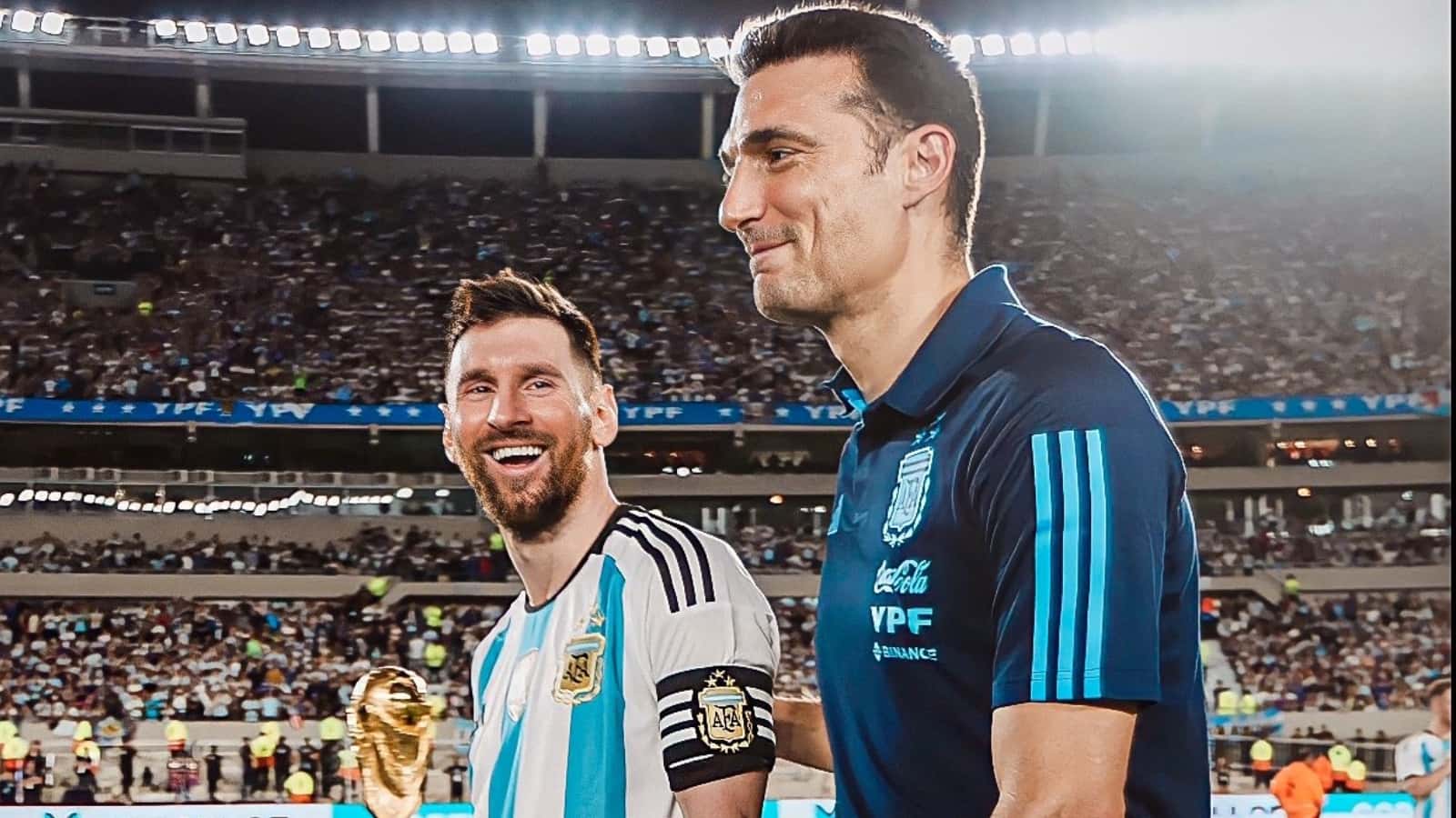 Lionel Messi y Lionel Scaloni.