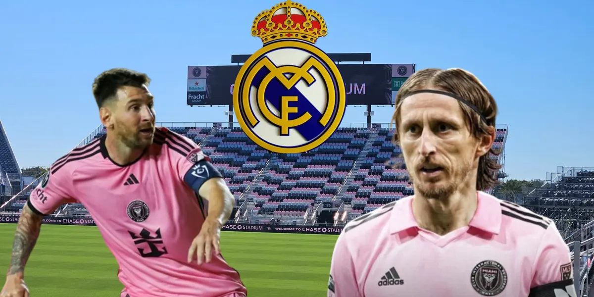 Lionel Messi y Luka Modric con la camiseta de Inter Miami.