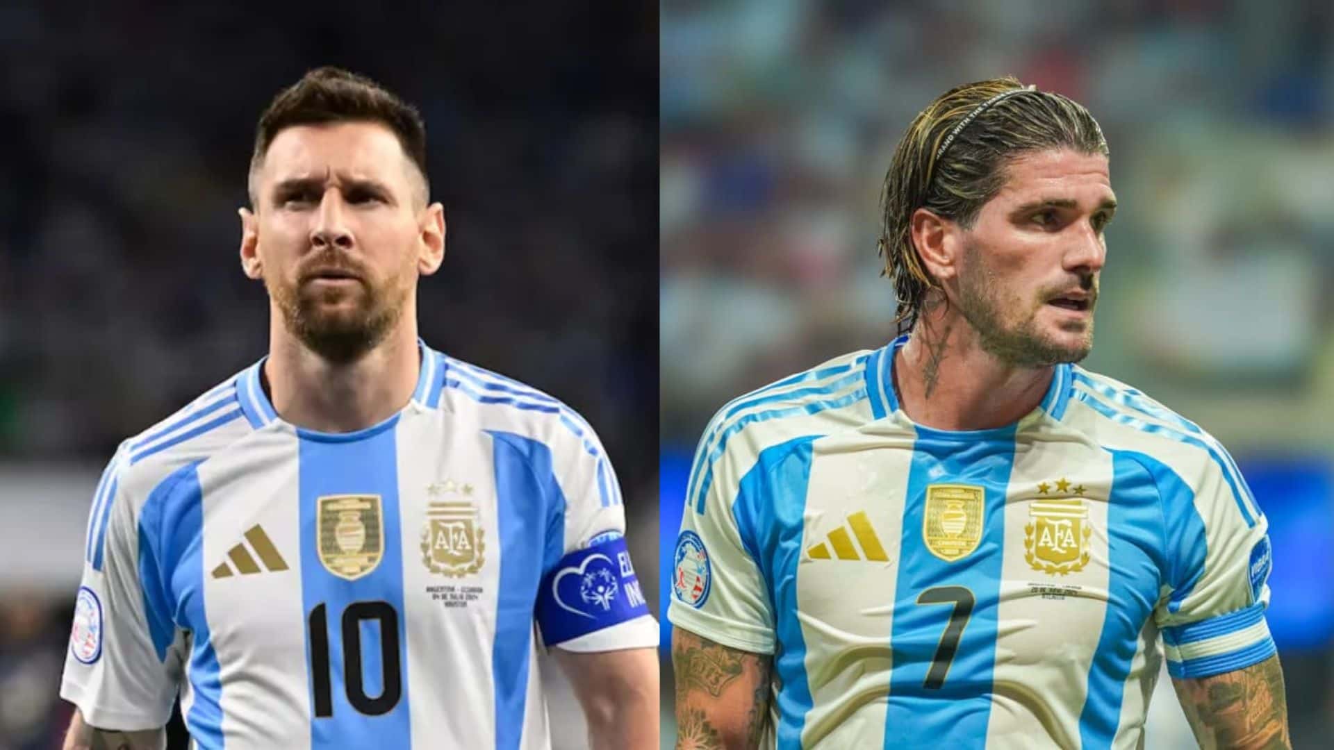 Lionel Messi y Rodrigo De Paul.