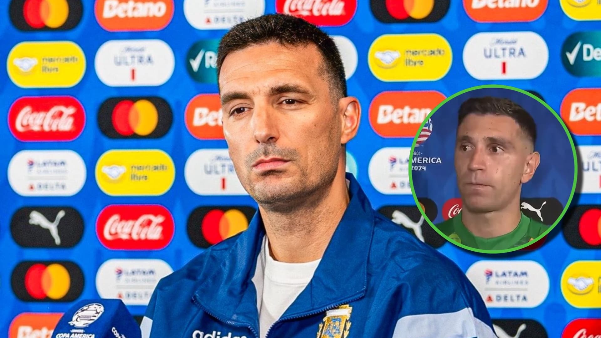 Lionel Scaloni en conferencia de prensa.