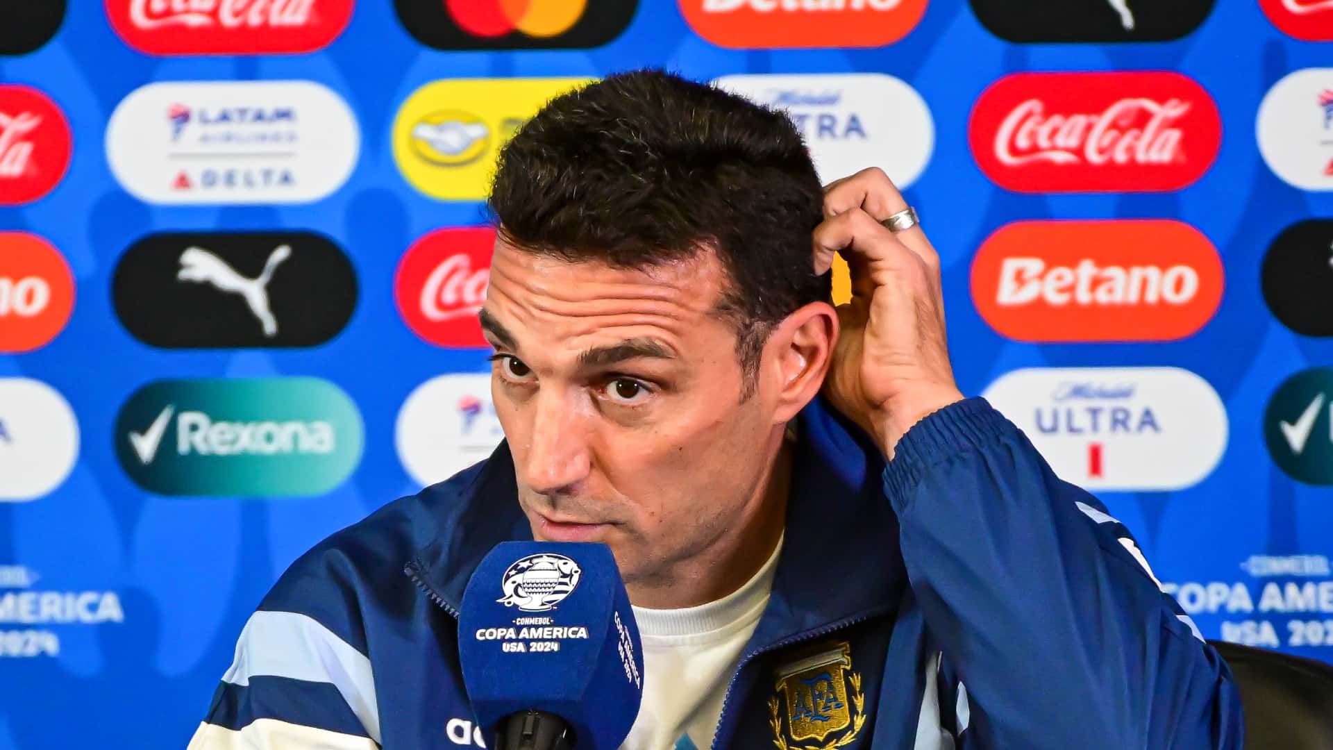 Lionel Scaloni en conferencia de prensa
