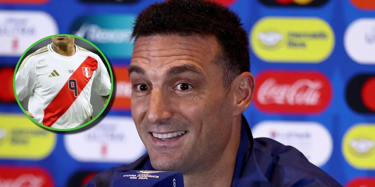 Lionel Scaloni sonríe en conferencia de prensa.