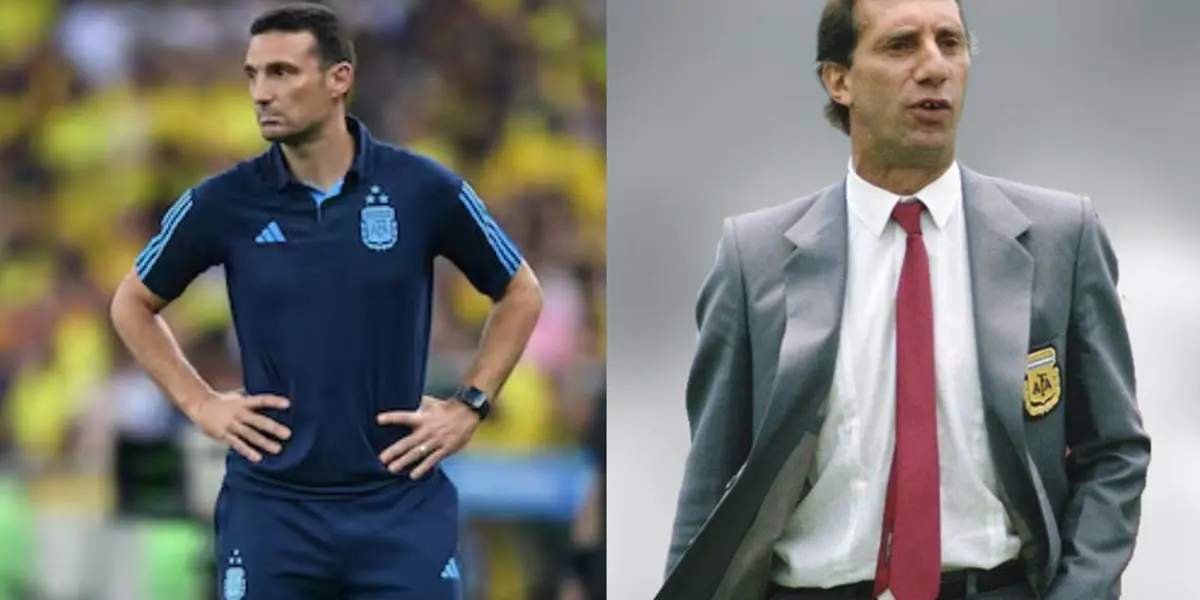 Lionel Scaloni y Carlos Bilardo.