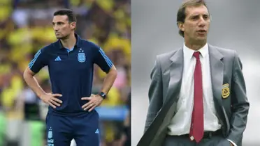 Lionel Scaloni y Carlos Bilardo.