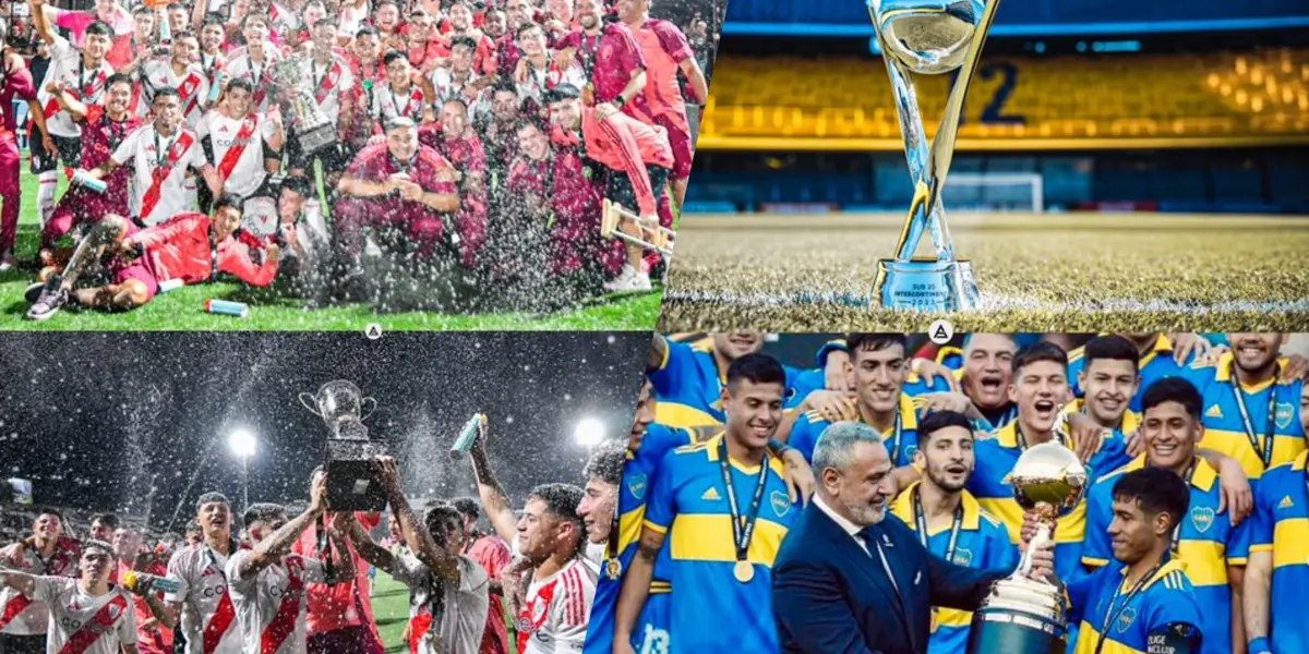 Los equipos argentinos con más títulos en torneos juveniles internacionales / X