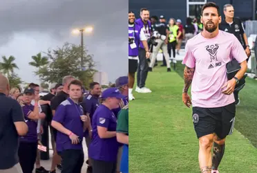 Los fanáticos de The Lions cantaron contra las Garzas afuera del DRV PNK Stadium.