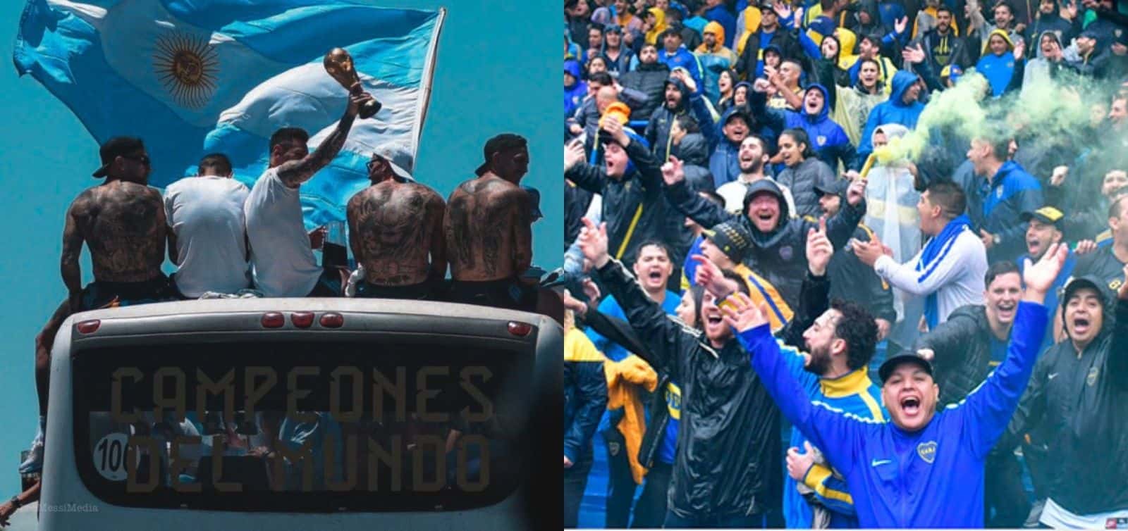 Los festejos por el campeonato mundial fue tremendo y otro de los futbolista se mostró con los colores del Xeneize.