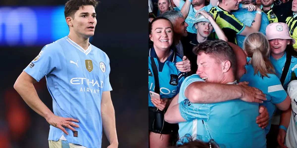 Los hinchas del City festejaron la suplencia de Julián Álvarez
