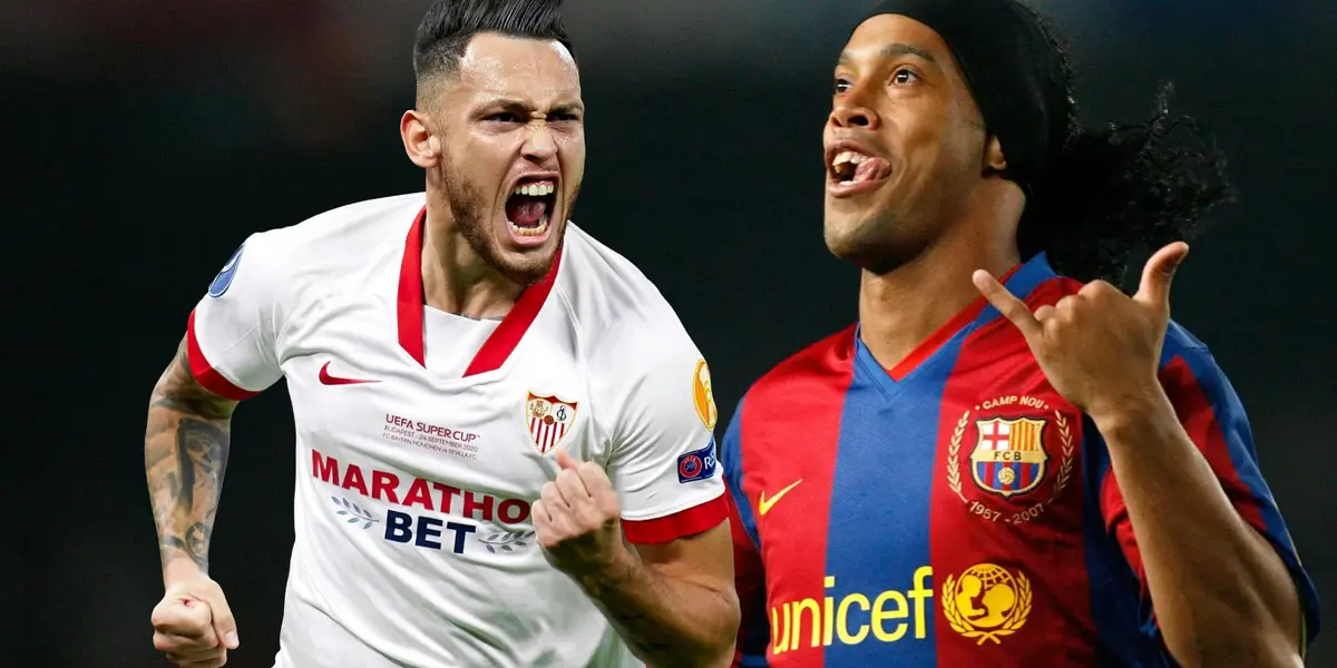 Lucas Ocampos emuló a Ronaldinho con Sevilla