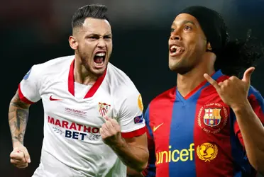 Lucas Ocampos emuló a Ronaldinho con Sevilla