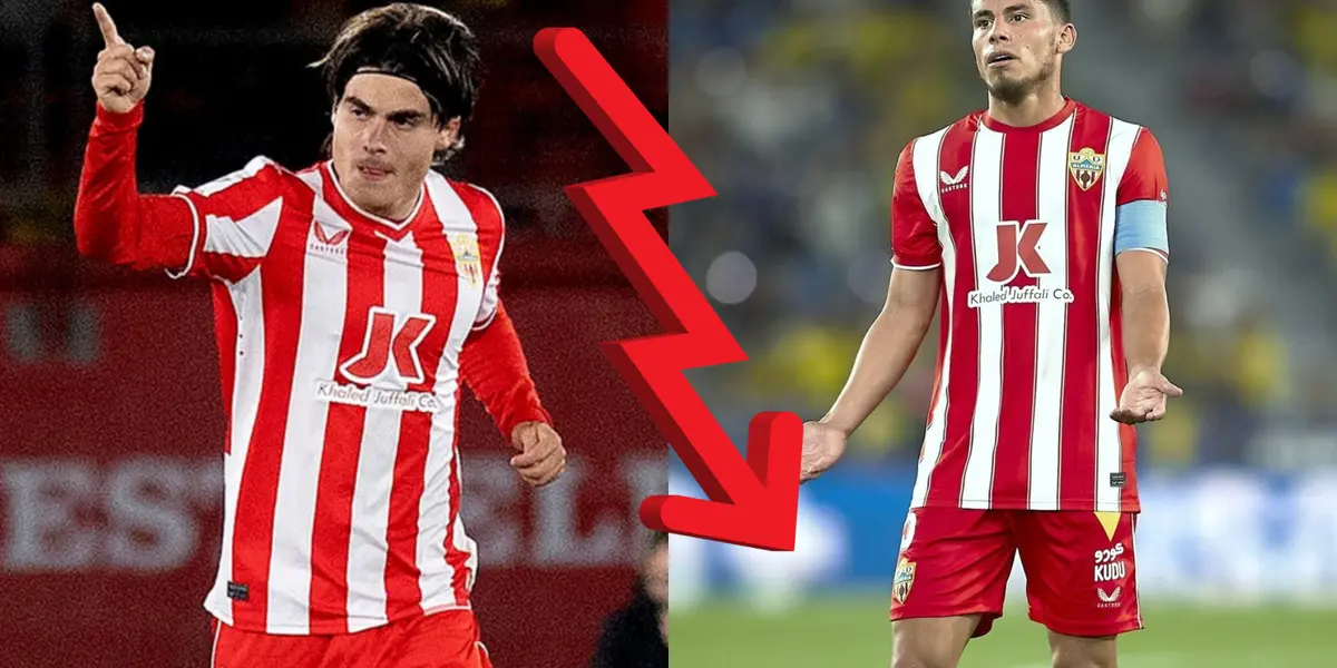 Luka Romero y Lucas Robertone con la camiseta del Almería