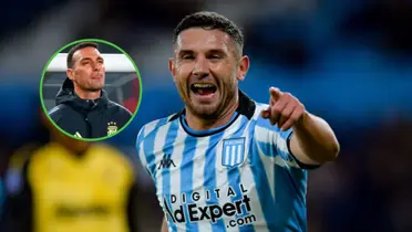 Maravilla Martínez celebra un gol con Racing.