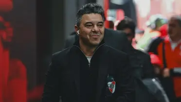 Marcelo Gallardo banco al jugador tras la victoria de River (La Nación)