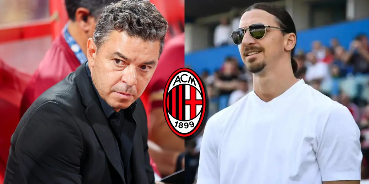 Marcelo Gallardo, DT de Al-Ittihad, y Zlatan Ibrahimovic, director deportivo en AC Milan.