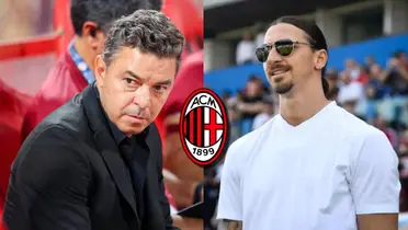 Marcelo Gallardo, DT de Al-Ittihad, y Zlatan Ibrahimovic, director deportivo en AC Milan.