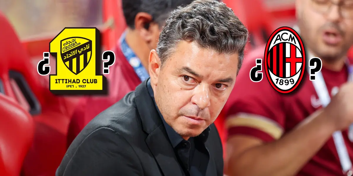 Marcelo Gallardo, en el banco de Suplentes de Al-Ittihad.