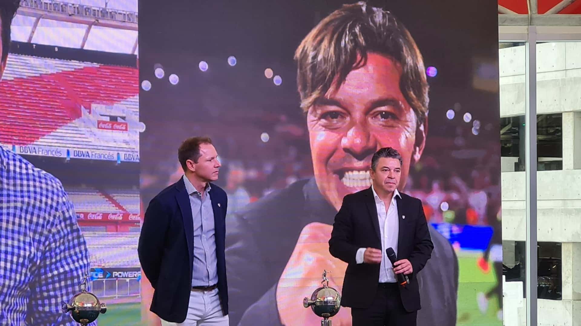 Marcelo Gallardo junto a Jorge Brito.