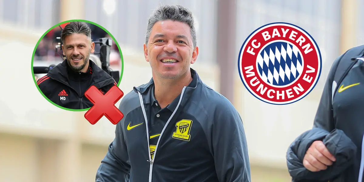 Marcelo Gallardo sonríe mientras usa el uniforme del Al Itthad.