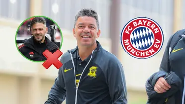 Marcelo Gallardo sonríe mientras usa el uniforme del Al Itthad.