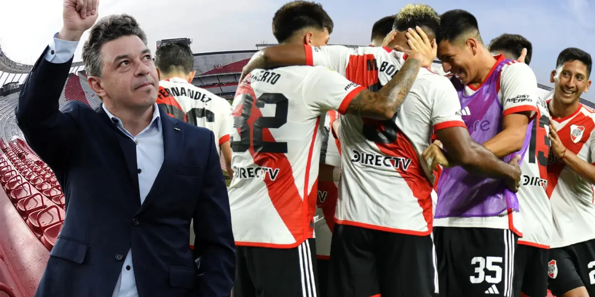Marcelo Gallardo y jugadores de River Plate (Foto tomada de: Goal/Conmebol/River Plate)
