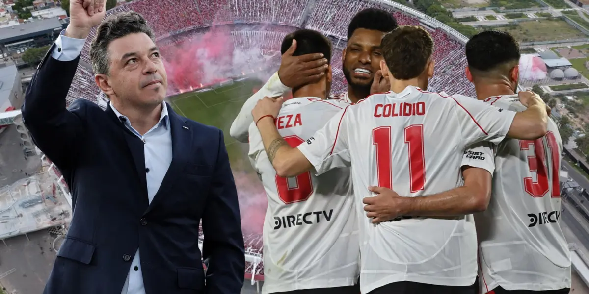 Marcelo Gallardo y jugadores de River Plate (Foto tomada de: Top/Economista/Conmebol)