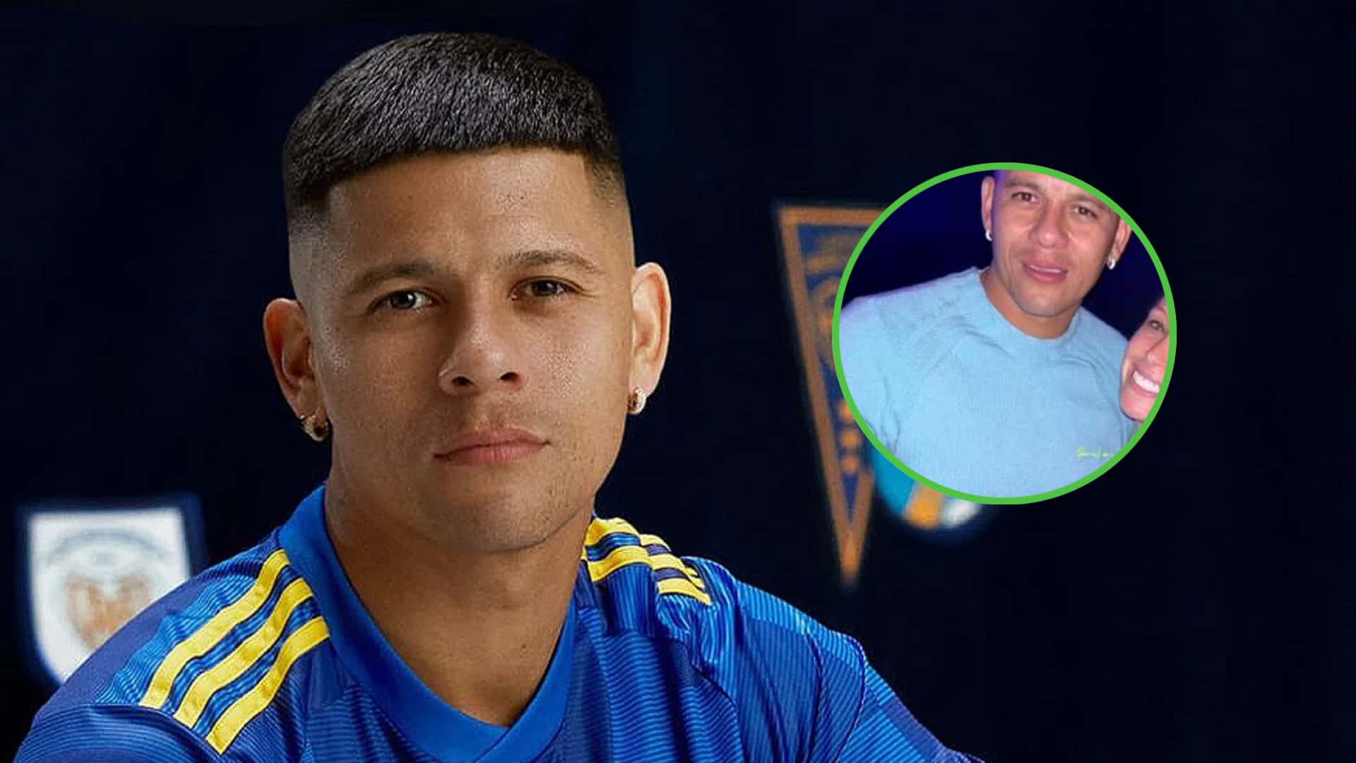 Marcos Rojo posa con la camiseta de Boca.