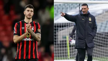 Marcos Senesi y Lionel Scaloni.