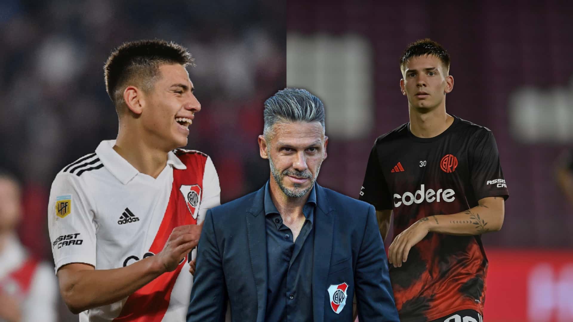 Martín Demichelis, Claudio Echeverri y Franco Mastantuono.