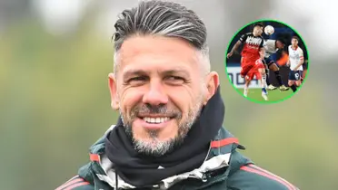 Martín Demichelis con la campera de River.