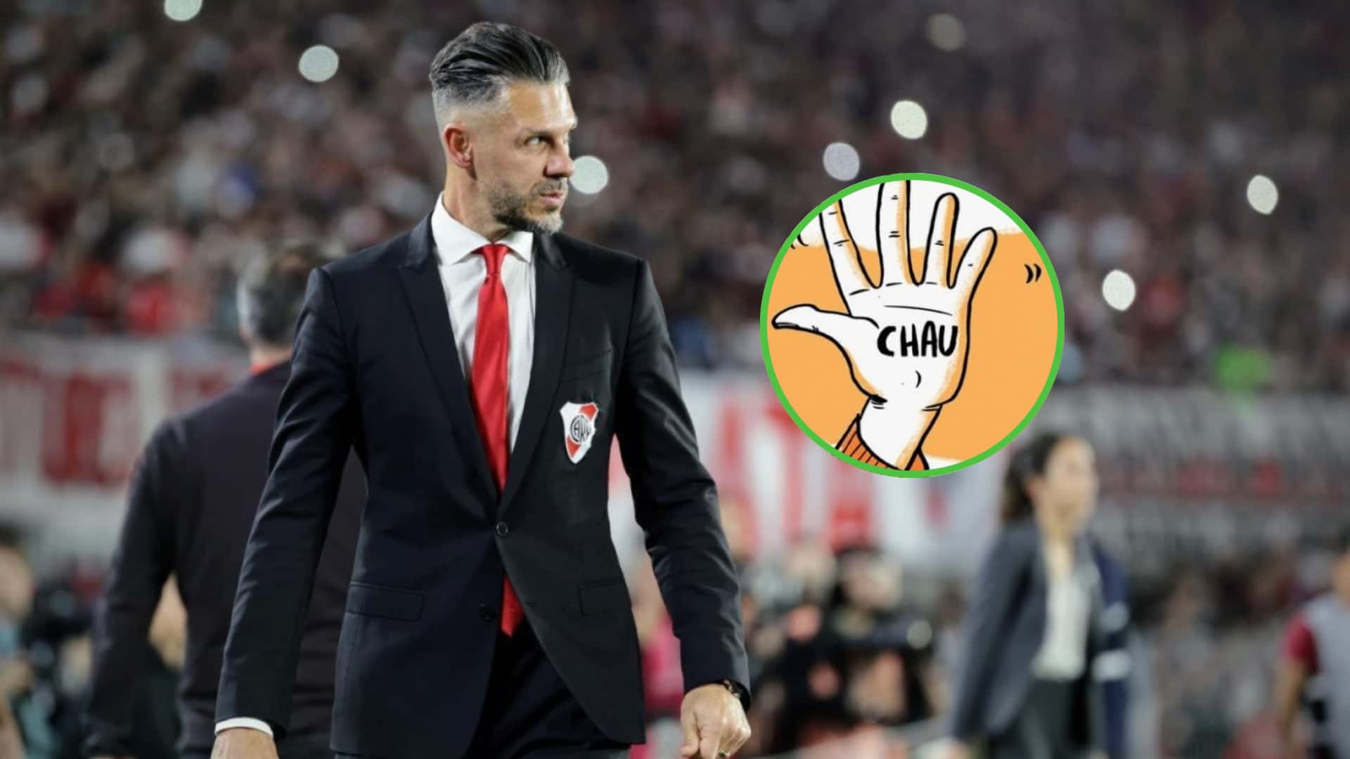 Martín Demichelis dirigiendo a River.