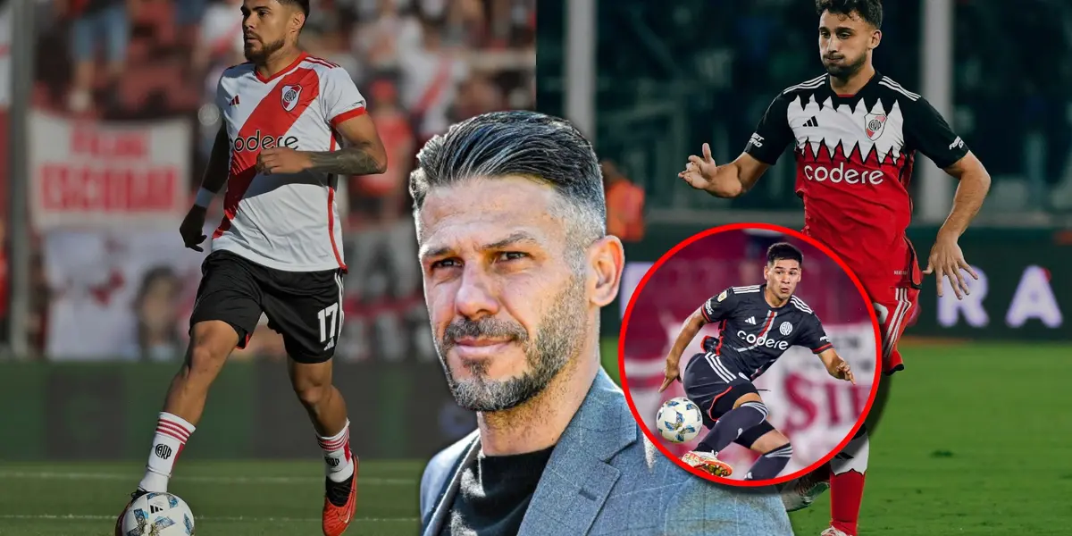 Martín Demichelis y centrales en River: Paulo Díaz, Sebastián Boselli y el chico Daniel Zabala.