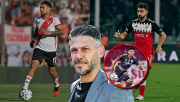 Martín Demichelis y centrales en River: Paulo Díaz, Sebastián Boselli y el chico Daniel Zabala.