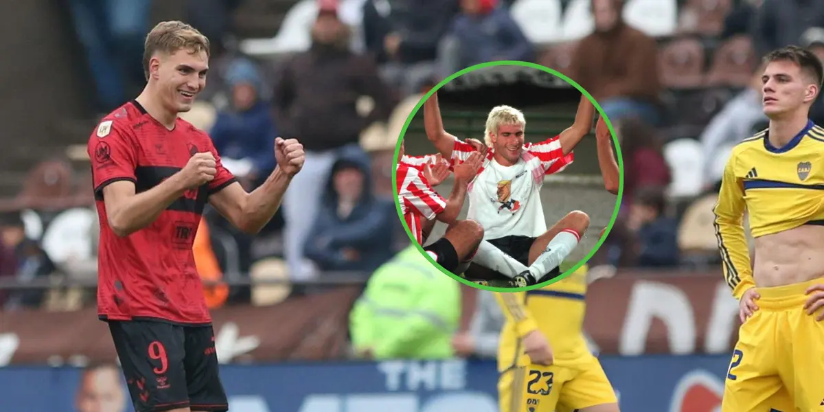 Mateo Pellegrino celebra ante Boca Juniors con Platense.