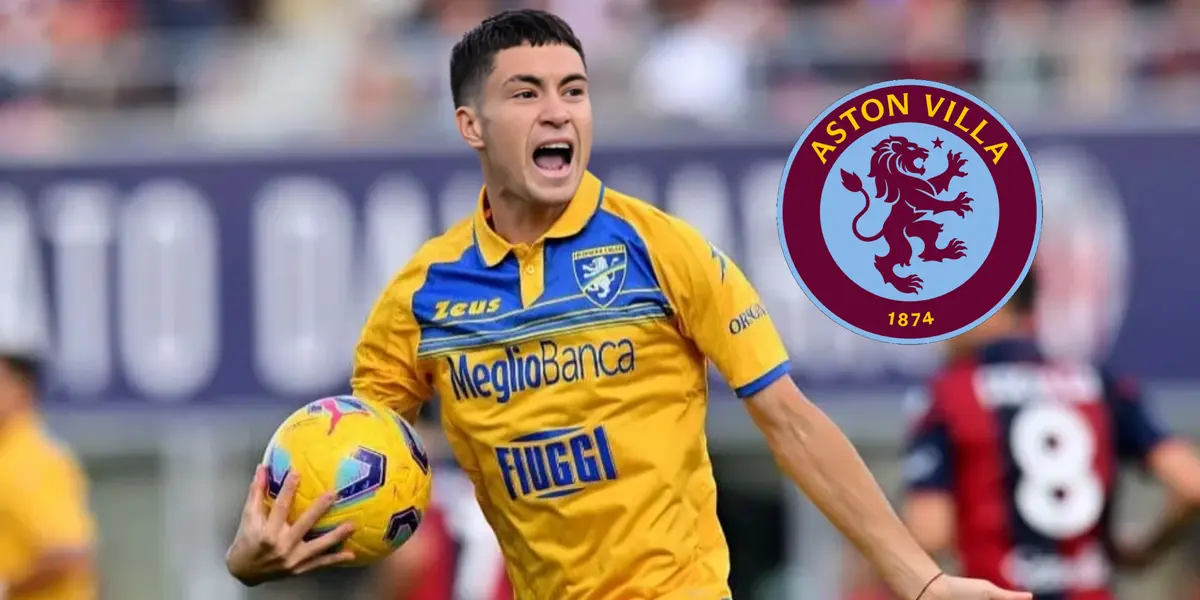 Matías Soulé celebrando un gol con Frosinone.