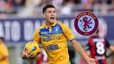 Matías Soulé celebrando un gol con Frosinone.