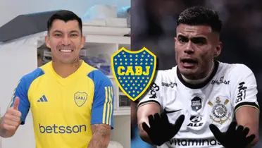 Medel sonríe en Boca y Vera en un partido con Corinthians.