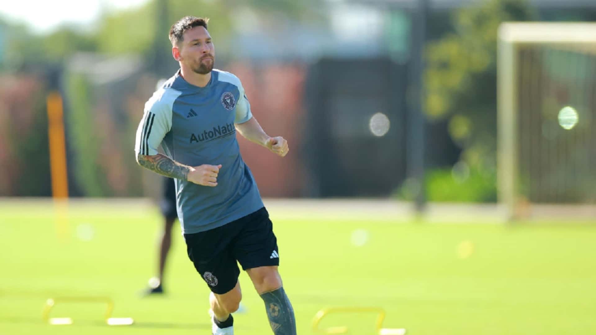 Messi entrenando en Inter