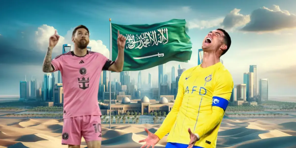 Messi festeja un gol con Inter Miami, y Cristiano se lamenta un fallo.