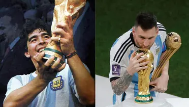 Messi vs. Maradona en mundiales.