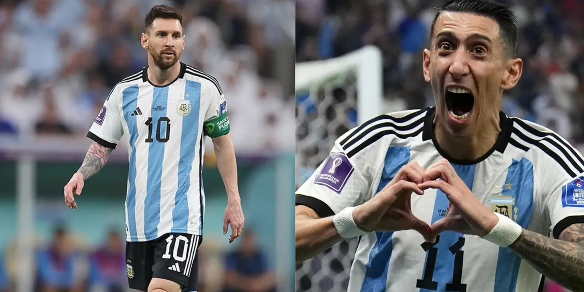 Messi y Di María en la Selección Argentina.