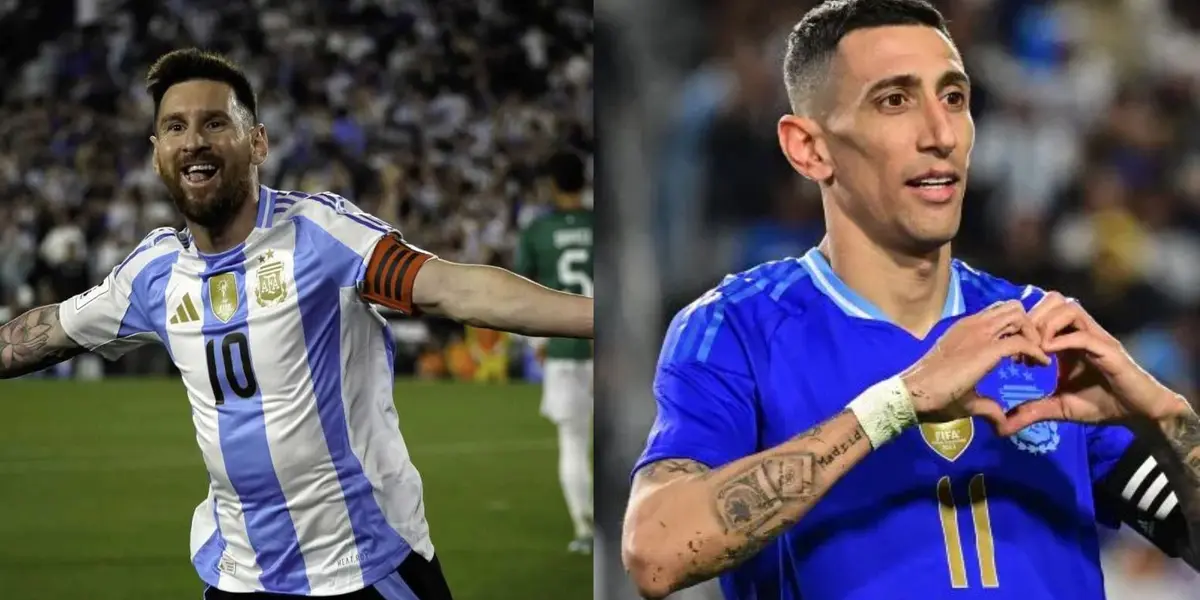 Messi y Di María en la Selección Argentina.