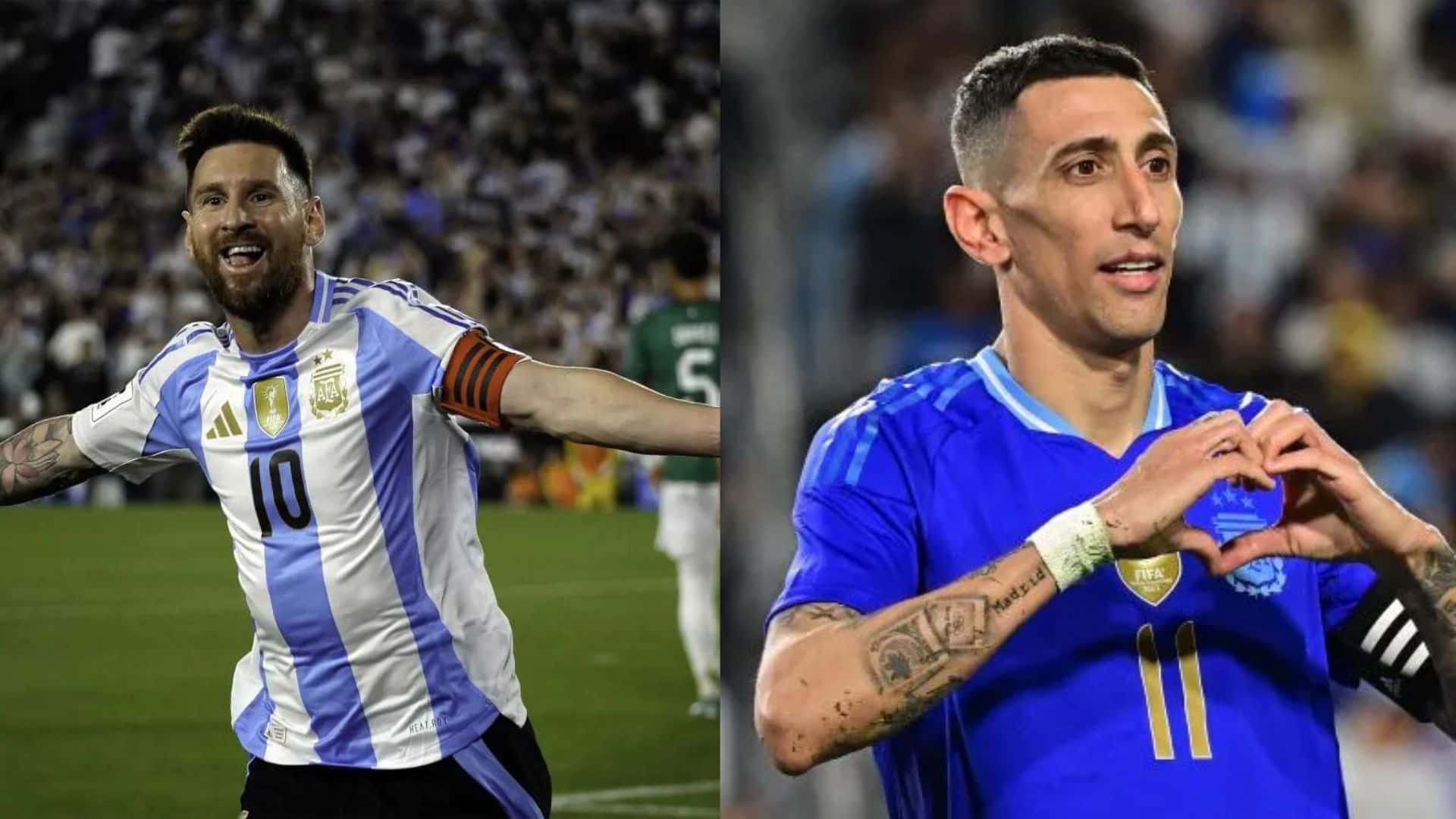Messi y Di María en la Selección Argentina.