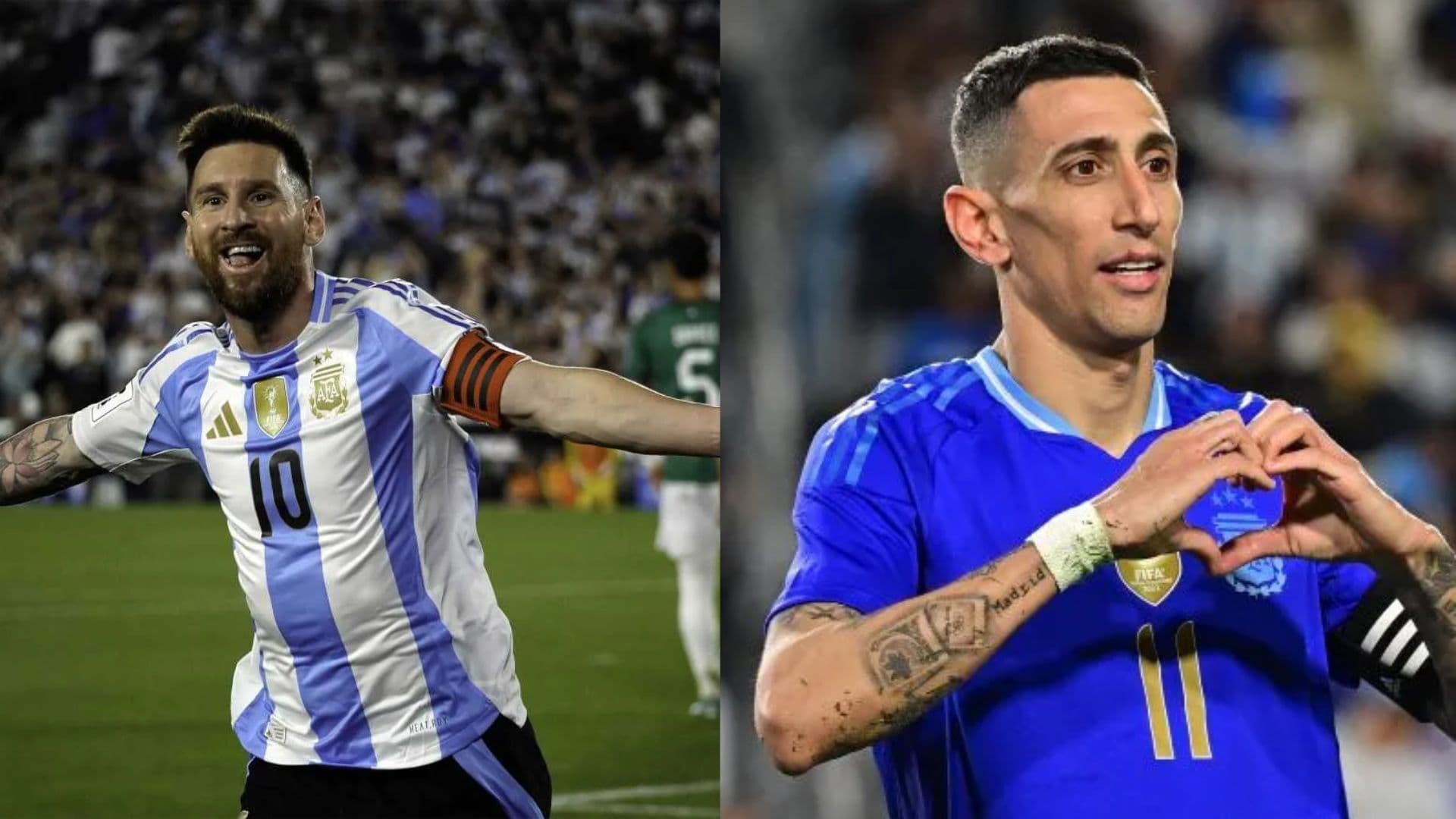 Messi y Di María en la Selección Argentina.