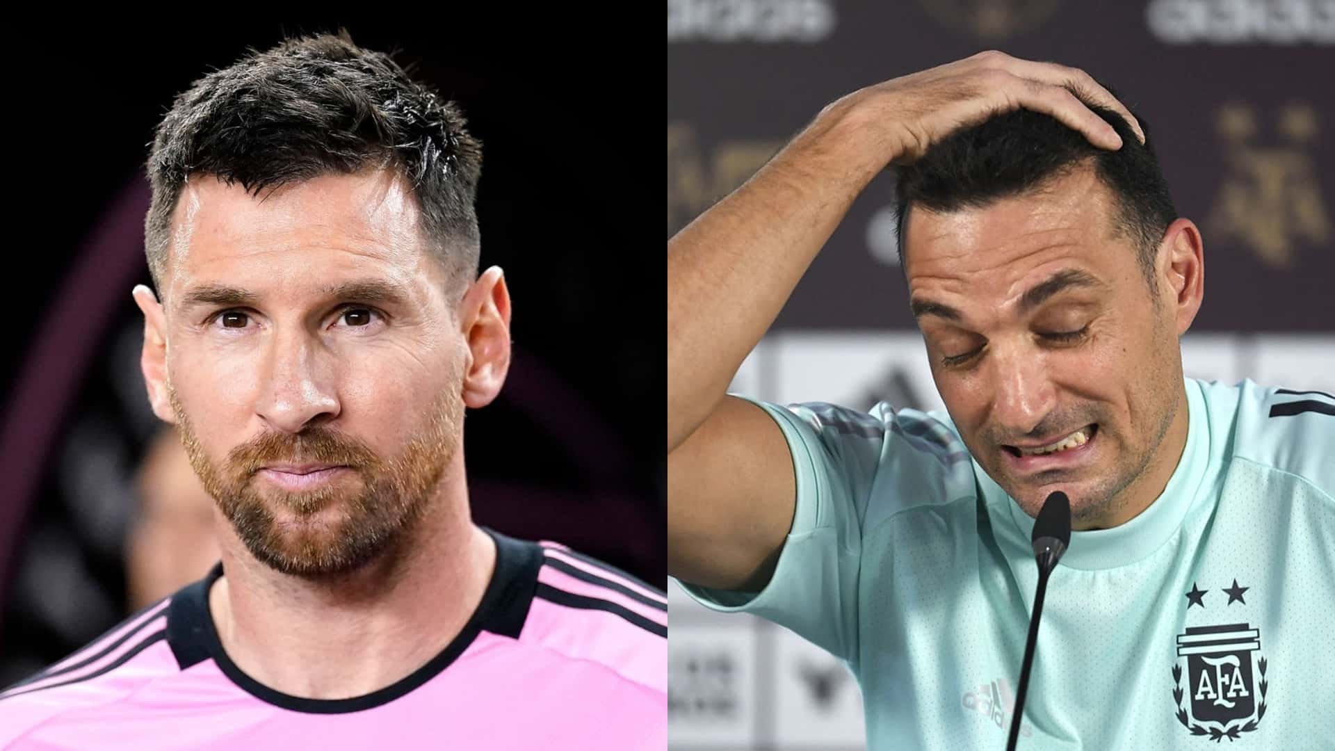Messi y Scaloni.