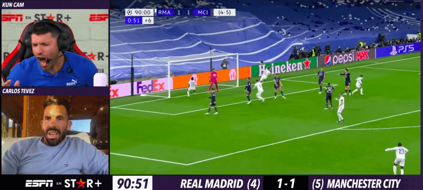 Mientras el Kun hacía un directo, su amigo le mandó un mensaje justo después de una situación particular en el partido entre Real Madrid y Manchester City.