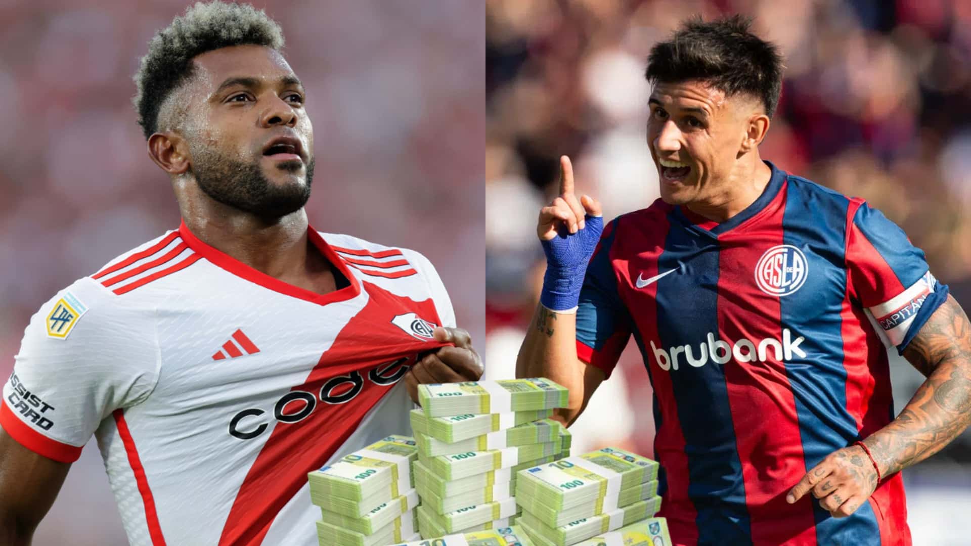 Miguel Borja en River y Adam Bareiro en San Lorenzo.