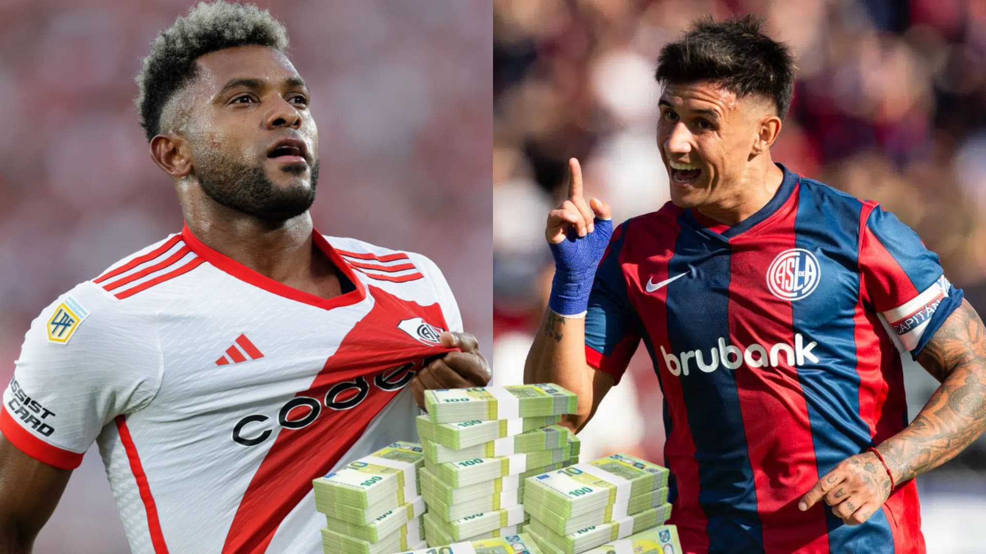 Miguel Borja en River y Adam Bareiro en San Lorenzo.