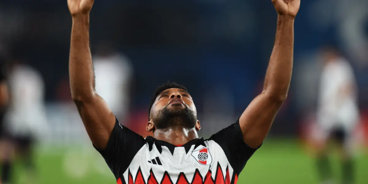 Miguel Borja festejando su gol ante Nacional.