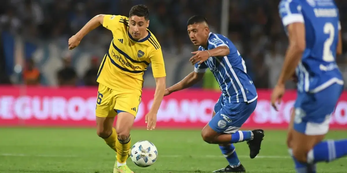 Miguel Merentiel en el último enfrentamiento de Boca con Godoy Cruz.