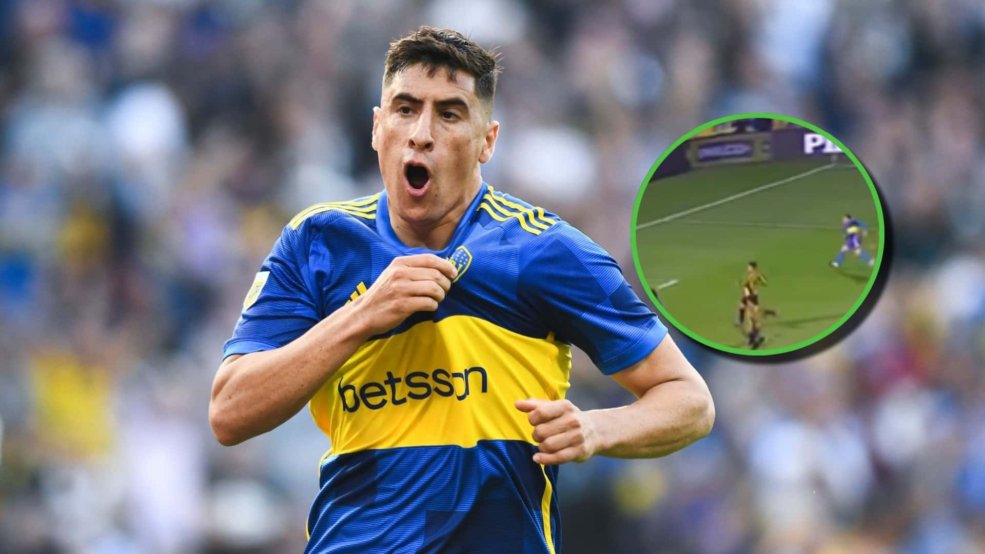 Miguel Merentiel grita un gol en Boca.